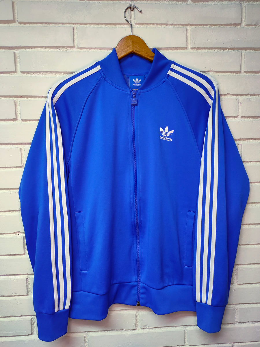Chompa Adidas Azul Chaqueta Adidas Azul Rayas Blancas Talla M