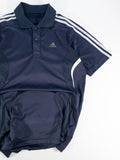 POLO DEPORTIVO ADIDAS AZUL MARINO Y BLANCO TALLA S/M