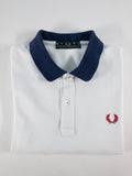 POLO FRED PERRY BLANCO Y AZUL TALLA M