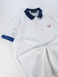 POLO FRED PERRY BLANCO Y AZUL TALLA M