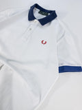 POLO FRED PERRY BLANCO Y AZUL TALLA M