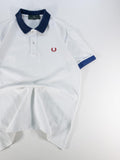 POLO FRED PERRY BLANCO Y AZUL TALLA M