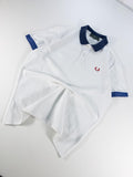 POLO FRED PERRY BLANCO Y AZUL TALLA M