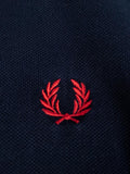 POLO FRED PERRY NEGRO CON TIPPINGS ROJO Y BLANCO TALLA M