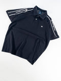 POLO DE MANGA CORTA CHAMPION NEGRO CON BANDAS LOGO - TALLA L (GRANDE)
