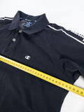 POLO DE MANGA CORTA CHAMPION NEGRO CON BANDAS LOGO - TALLA L (GRANDE)