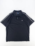 POLO DE MANGA CORTA CHAMPION NEGRO CON BANDAS LOGO - TALLA L (GRANDE)