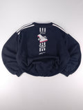 SUDADERA RETRO ADIDAS NEGRA Y BLANCA TALLA S