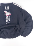 SUDADERA RETRO ADIDAS NEGRA Y BLANCA TALLA S