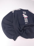 SUDADERA RETRO ADIDAS NEGRA Y BLANCA TALLA S