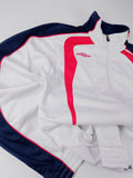 CHAQUETA RETRO UMBRO BLANCA, AZUL Y ROJA TALLA S OVERSIZE