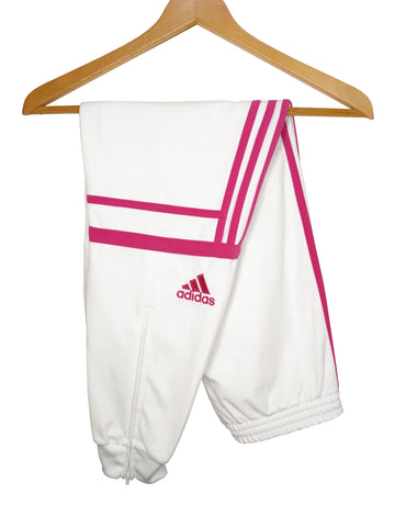 Pantalón Adidas Challenger - Blanco franjas rosa - Talla M