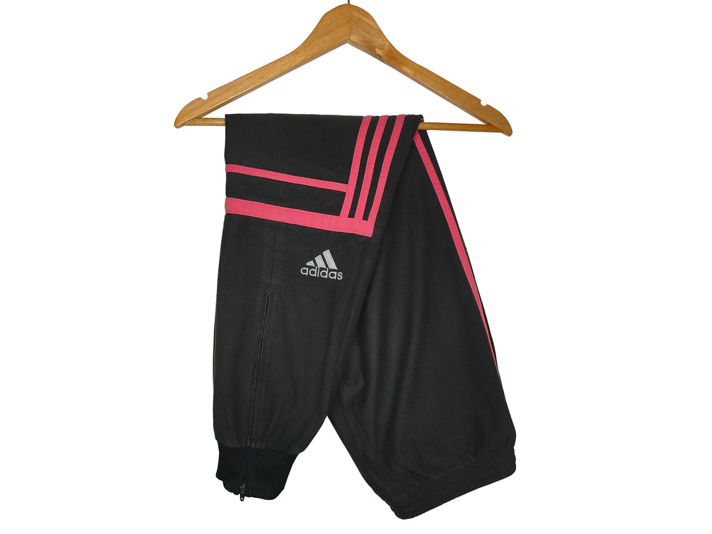 PANTALON ADIDAS CHALLENGER NEGRO BANDAS ROSAS TALLA M L lote751vintage