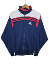 Chaqueta Adidas Azul y Blanca - Badas Rojas - Talla M